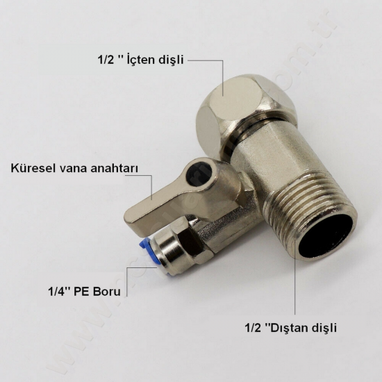 1/2 İnç RO Giriş suyu Vanalı Hat alma Adaptörü