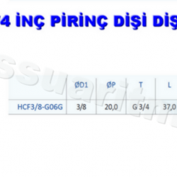 CDC 3/8 İnç Hortum girişli 3/4 inç Dişi pirinç dişli konnektör