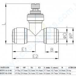 CDC HSTU 1/4 inç Ayarlanabilir Akış redüktörü CDC HSTU 1/4 inç Ayarlanabilir Akış redüktörü