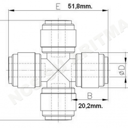 CDC 3/8-3/8 inç hortum dağıtıcı 4 yollu TEE kruva