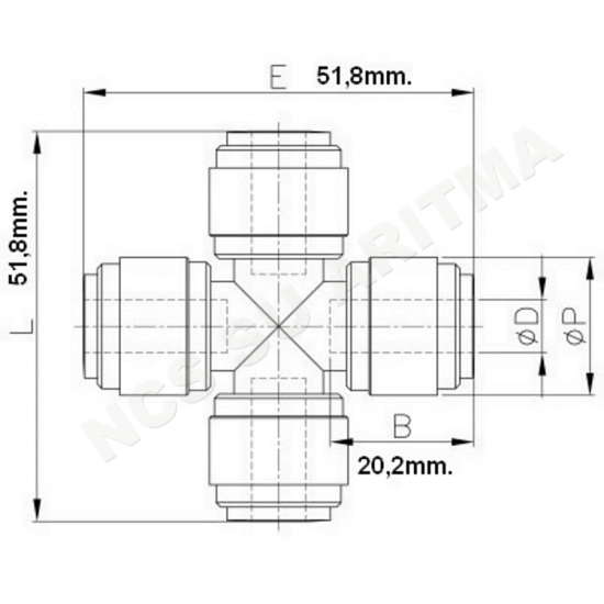 CDC HZA3/8-3/8G 4 Yollu Hortum dağıtıcı TEE kruva 