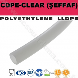 CDC 1 Metre uzunluğunda 10 mm PE Natural Şeffaf Hortum