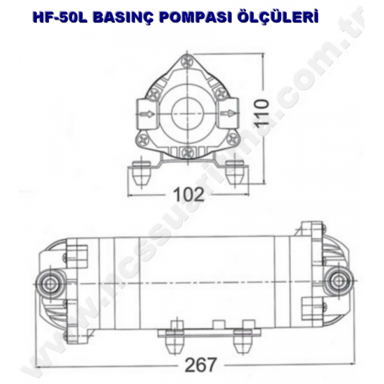 Fluxtek HF-50L 48 Volt RO Su Arıtma Basınç Pompası