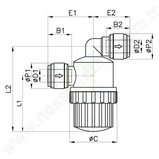CDC 3/8 inç giriş çıkışlı paslanmaz çelik elekli mini filtre