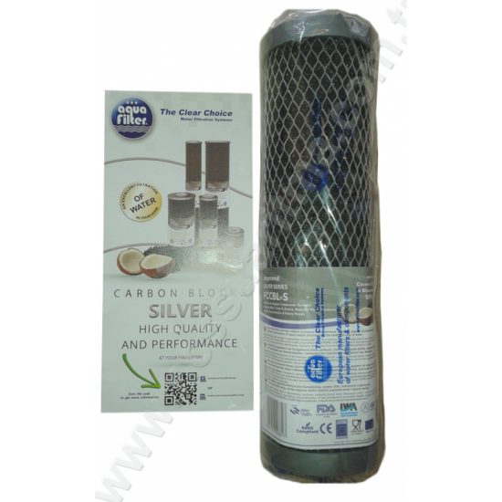 Aquafilter 10 İnç Gümüşlü Kartuş Blok karbon filtre