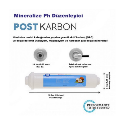 10 İnç İnline Post mineralize Karbon Filtre
