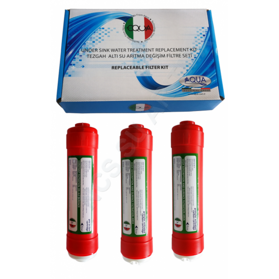 Aqua 12 İnç inline 3 lü kapsül filtre seti Aqua 12 İnç inline 3 lü kapsül filtre seti