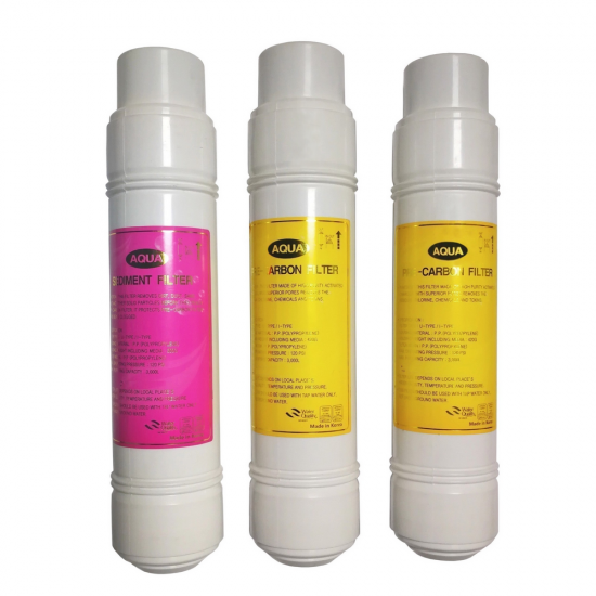 Aqua 3lü 12 İnç inline U tip çubuklu filtre seti Aqua 3lü 12 İnç inline U tip çubuklu filtre seti
