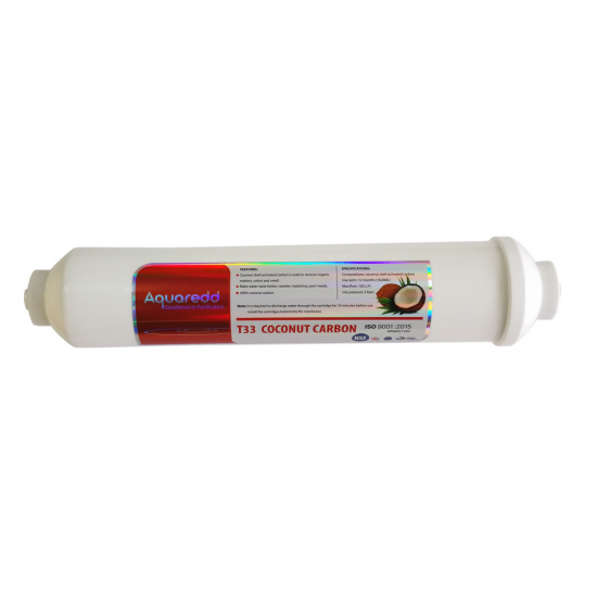 Aquaredd T33 Q 10 İnç İnline Post Karbon Filtre Aquaredd T33 Q 10 İnç İnline Post Karbon Filtre