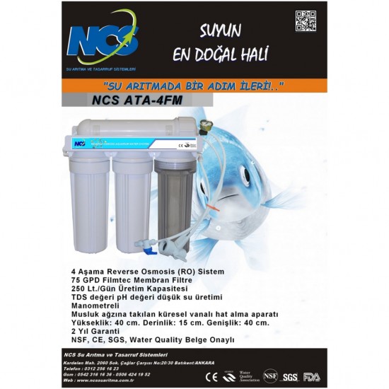 NCS ATA-4FM Akvaryum Tipi Su Arıtma Cihazı