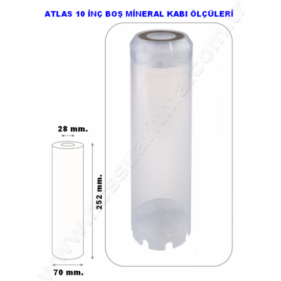 Atlas 10 İnç Doldurulabilir Boş mineral kabı