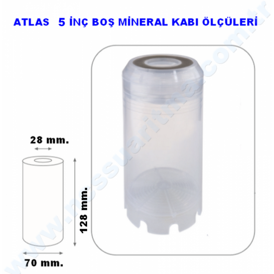 Atlas 5 İnç Doldurulabilir Boş mineral kabı