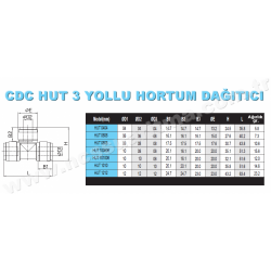 CDC 10mm. metrik üç yollu hortum dağıtıcı T konnektör     