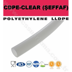 CDC 1 metre uzunluğunda 12 mm'lik PE Natural şeffaf hortum