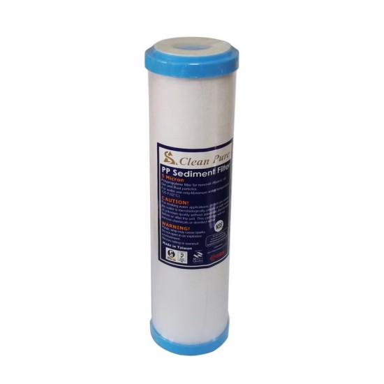 Clean Pure 10 İnç 5 mikron kapaklı spun sediment filtre