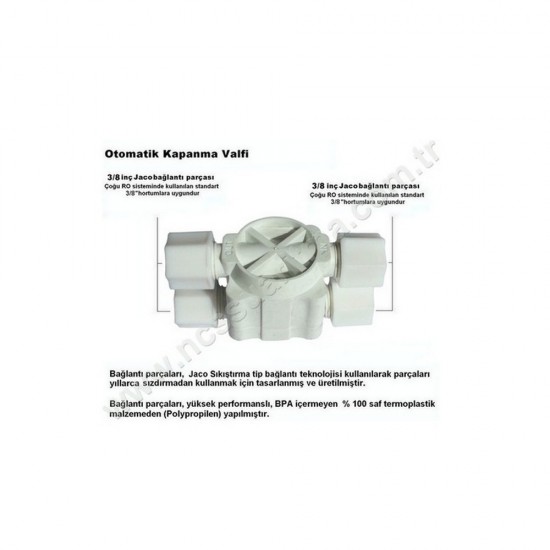 3/8 İnç RO Jaco tip 4 yollu Shut-off valf 3/8 İnç RO Jaco tip 4 yollu Shut-off valf