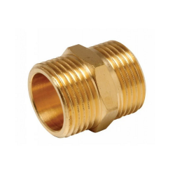 1 inç erkek dişli pirinç sarı düz nipel