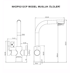 Likuan NKDP0212CP Üç akışlı NSF Onaylı Arıtma Musluğu