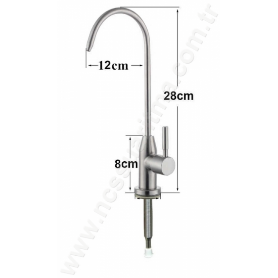 Konik Gövde NSF Onaylı SUS304 İnox Paslanmaz Çelik Su Arıtma musluğu