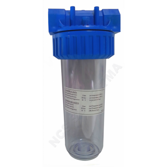 Sufil 10 İnç Yıkanabilir Kartuş filtreli 1 inç giriş çıkışlı filtre kabı