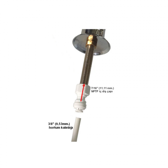 RO Su arıtma musluğu 3/8 İnç hortum bağlantı adaptörü RO Su arıtma musluğu 3/8 İnç hortum bağlantı adaptörü