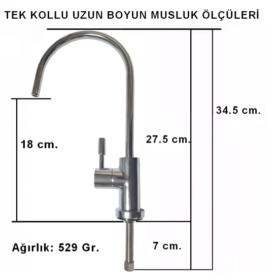 Tek kollu uzun boyunlu RO Su arıtma musluğu Tek kollu uzun boyunlu RO Su arıtma musluğu